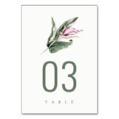 Numéro De Table Élégant Mariage floral rose feuillu vert minimal (Par défaut)