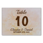 Numéro De Table Elégant mariage floral simple et poussiéreux (Dos)