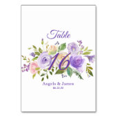 Numéro De Table Élégant Mariage floral violet et or (Par défaut)