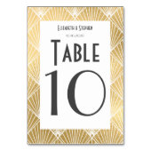 Numéro De Table Elégant Mariage Gatsby Déco des années 1920 (Dos)