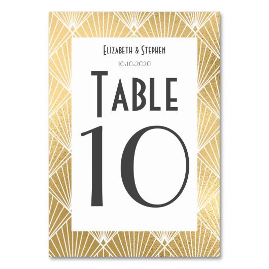 Numéro De Table Elégant Mariage Gatsby Déco des années 1920 (Par défaut)