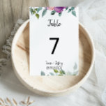 Numéro De Table Élégant Mariage géométrique<br><div class="desc">Cet élégant numéro de table de mariage géométrique floral est parfait pour un mariage simple. Ce cadre artistique et argenté présente de jolies fleurs violettes, vertes, jaunes et violettes, inspirant bonheur et beauté naturelle. Il s'agit d'un numéro de table recto-verso. Ajoutez chaque numéro de table dont vous avez besoin à...</div>