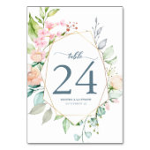 Numéro De Table Elégant Mariage géométrique Floral Boho Aquarelle (Par défaut)