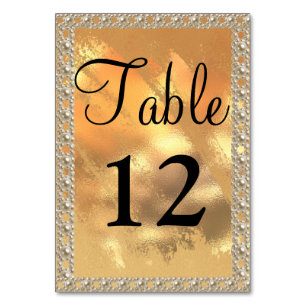 Numéro De Table Élégant Mariage Gold Sparkle