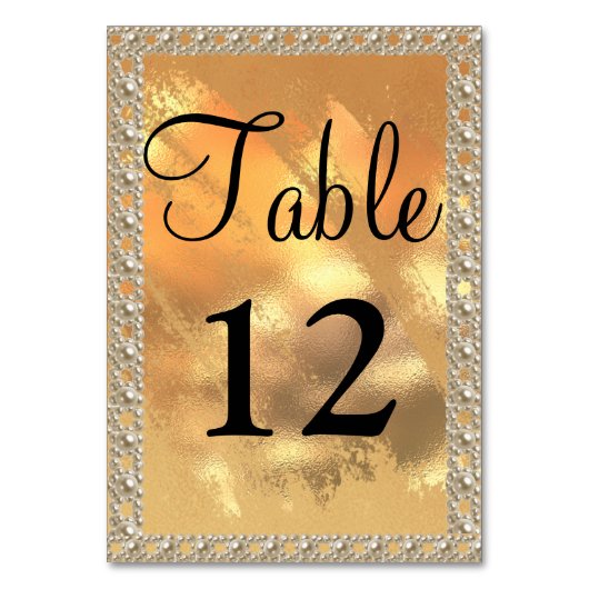 Numéro De Table Élégant Mariage Gold Sparkle (Par défaut)
