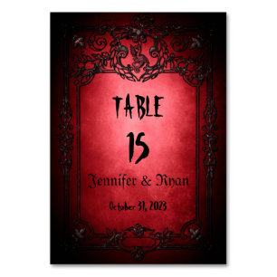 Numéro De Table Élégant Mariage gothique d'Halloween