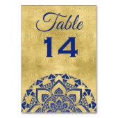 Numéro De Table Élégant Mariage indien Mandala en or bleu (Par défaut)