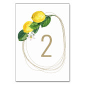 Numéro De Table Élégant Mariage Lemon Grove | Citrus Botanique (Dos)