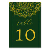 Numéro De Table Élégant Mariage Mandala Vert Et Or (Par défaut)