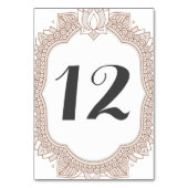 Numéro De Table Élégant Mariage Mehndi (Dos)