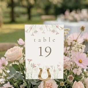 Numéro De Table Élégant Mariage Minimaliste aux Fleurs Sauvages Ro