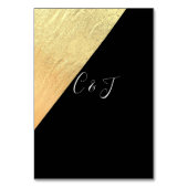 Numéro De Table Élégant Mariage moderne Black & Gold Foil (Dos)