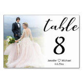 Numéro De Table élégant mariage moderne photo défraîchi (Dos)