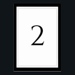 Numéro De Table Élégant Mariage noir et blanc<br><div class="desc">Ce design présente une élégante bordure en noir, gris et blanc. Un design simple et minimaliste de carte de numéro de table de mariage avec des éléments modernes, noirs, blancs et gris. Des invitations de mariage et d'autres articles de papeterie sont également disponibles. Customisez le numéro et achetez chaque numéro...</div>