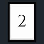 Numéro De Table Élégant Mariage noir et blanc<br><div class="desc">Ce design présente une élégante bordure en noir, gris et blanc. Un design simple et minimaliste de carte de numéro de table de mariage avec des éléments modernes, noirs, blancs et gris. Des invitations de mariage et d'autres articles de papeterie sont également disponibles. Customisez le numéro et achetez chaque numéro...</div>