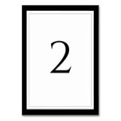 Numéro De Table Élégant Mariage noir et blanc (Dos)