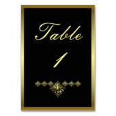 Numéro De Table Élégant Mariage noir et or (Par défaut)