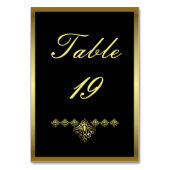 Numéro De Table Élégant Mariage noir et or numéro 19 (Par défaut)