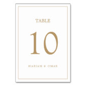 Numéro De Table Élégant Mariage or frontière (Dos)