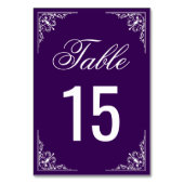 Numéro De Table Élégant Mariage orné violet (Dos)