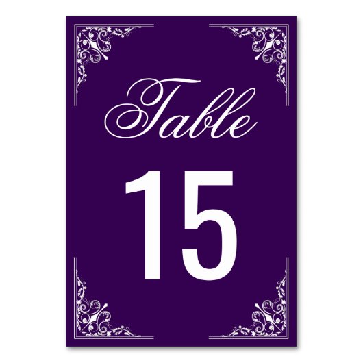 Numéro De Table Élégant Mariage orné violet (Par défaut)