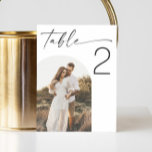 Numéro De Table Élégant mariage photo minimaliste simple<br><div class="desc">Élégant simple script minimaliste numéro de table de mariage photo. Veuillez me contacter si vous avez besoin d'autres articles.</div>