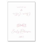 Numéro De Table Élégant Mariage pliable à main rose (Par défaut)