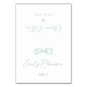 Numéro De Table Élégant Mariage pliable à main verte (Par défaut)