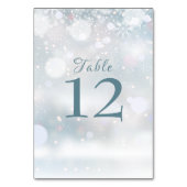 Numéro De Table Élégant Mariage Premiers Flocons de Neige (Dos)