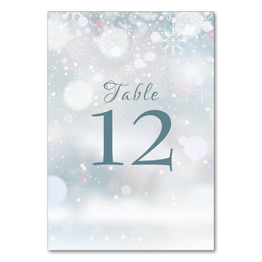 Numéro De Table Élégant Mariage Premiers Flocons de Neige (Par défaut)