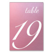 Numéro De Table Élégant Mariage rose dégradé de script (Dos)