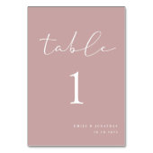 Numéro De Table Élégant Mariage Rose Dusty (Par défaut)
