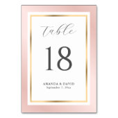 Numéro De Table Élégant Mariage rose et or (Par défaut)