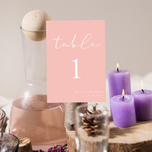 Numéro De Table Élégant Mariage rose Pastel Spring