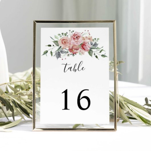 Numéro De Table Élégant Mariage rose rose