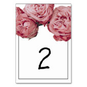 Numéro De Table Élégant Mariage rose Roses (Dos)