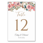 Numéro De Table Élégant mariage rustique roux (Dos)