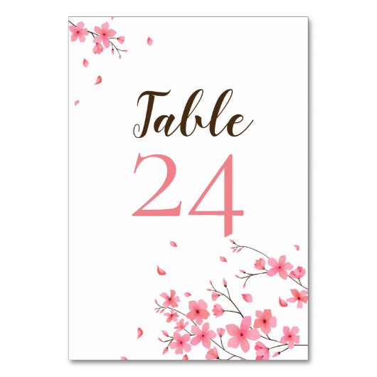 Numéro De Table Élégant Mariage simple rose cerise fleurs (Dos)