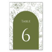Numéro De Table Élégant Mariage végétal floral Sage vert (Par défaut)