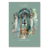 Numéro De Table Elégant Mariage vert, bleu et Turquoise (Par défaut)