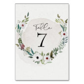 Numéro De Table Elégant Mariage vert Eucalyptus Bourgogne (Dos)