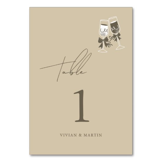 Numéro De Table Élégant Mariage vert sable (Par défaut)