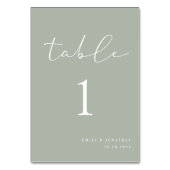Numéro De Table Élégant Mariage vert Sage (Par défaut)