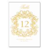 Numéro De Table Élégant Mariage Vintage Crest Gold (Par défaut)
