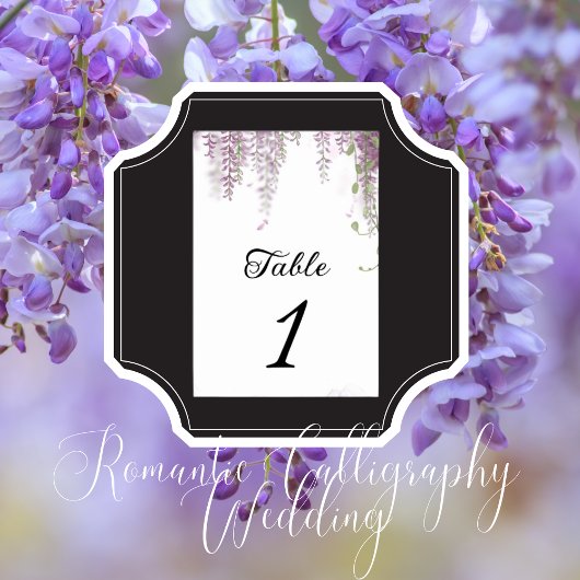 Numéro De Table Élégant Mariage violet Wisteria