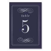 Numéro De Table Elégant Marine Blue Silver Mariage Numéros de tabl (Dos)