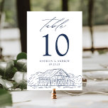 Numéro De Table Elegant Marine Rustic Barn Mariage<br><div class="desc">Apportez une touche de charme rustique à votre mariage avec nos cartes de numéro de table de grange! Ces cartes, illustrées d'une maquette d'une grange marine et d'une forêt au fond de la conception, créent une atmosphère cosy et élégante. Le mot "Table" est affiché en calligraphie marine sophistiquée, avec le...</div>
