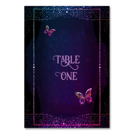 Numéro De Table Elégant Mauve et Mariage d'or (Dos)