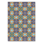 Numéro De Table Élégant mexicain Floral Talavera Diamond Mariage (Dos)