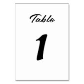 Numéro De Table Elegant Minimal Modern Simple Chic Table Card (Dos)